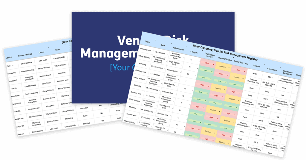 Vendor Risk Management Template Sample